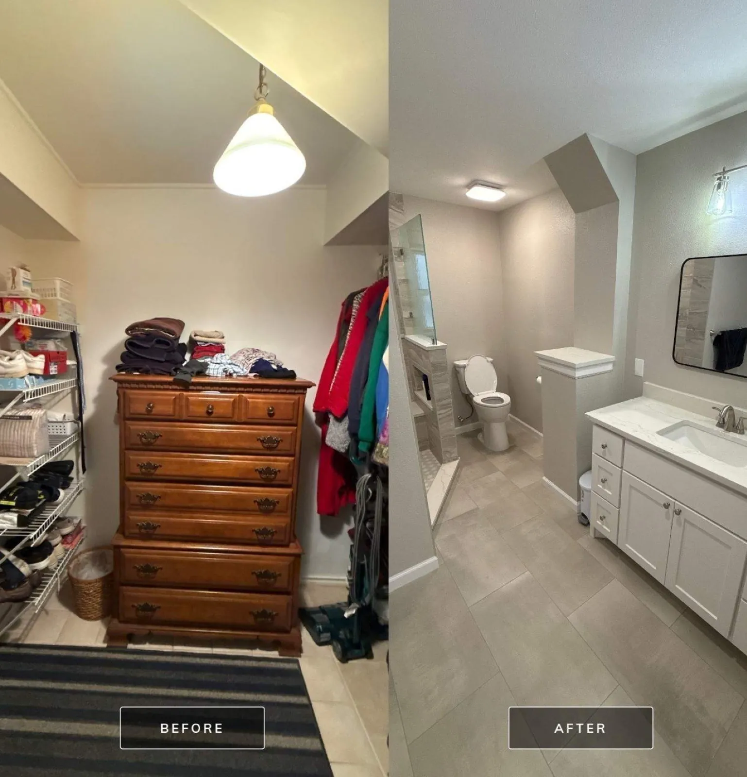 Master Bathroom Renovation — before and after