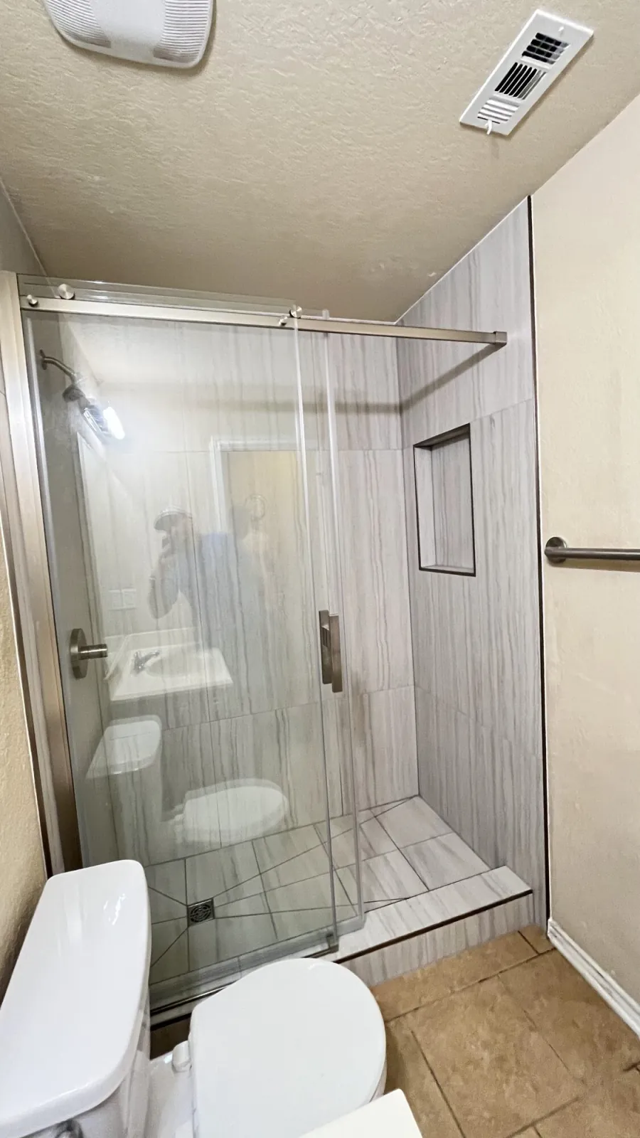 Stone Tile Shower — finished