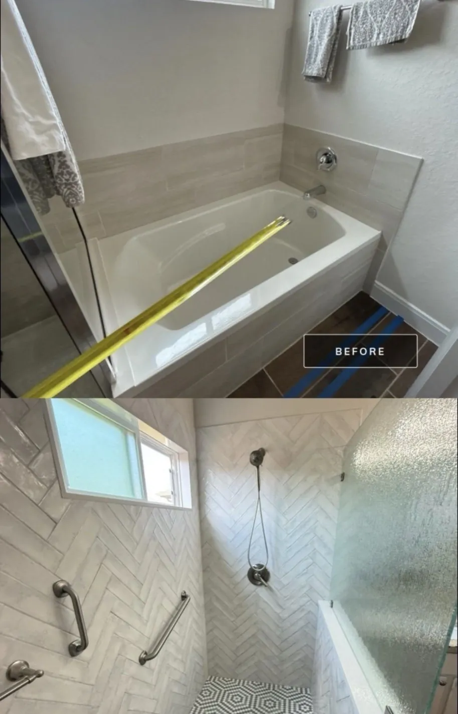 Walk-In Shower Remodel — before and after